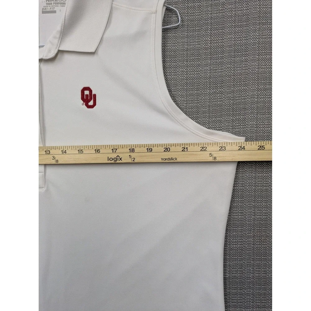 Oklahoma Sooners Polo Shirt Womens 2XL White NCAA Golf Nike Dri Fit Sleeveless